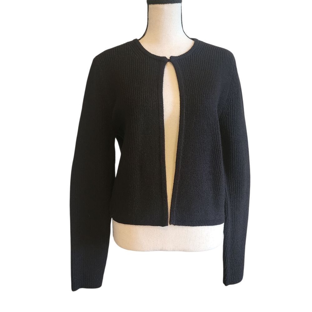 Ann Taylor Black Open Front Cardigan, Sz. S